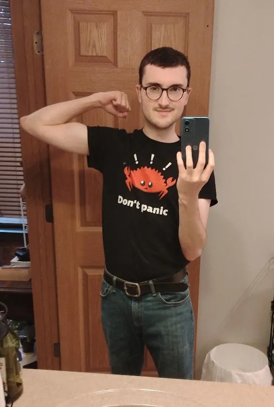Jonathan in front of the mirror